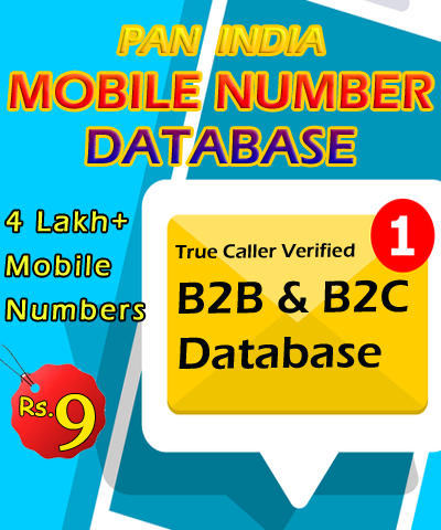 4 Lakh+ Pan India Mobile Number Database